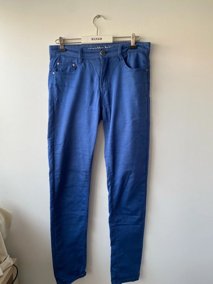 Jean coton élastane 38 bleu