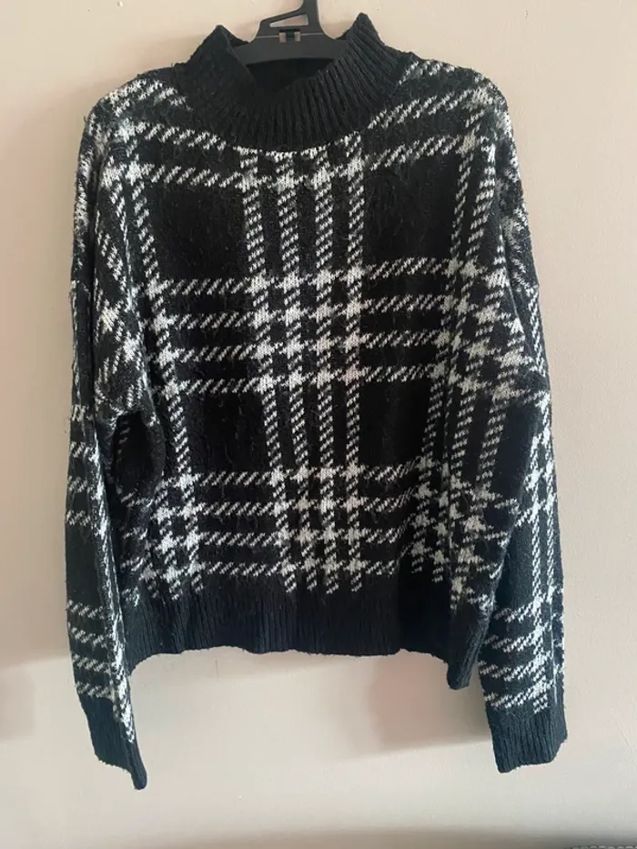 Pull hiver à carreaux - photo numéro 3