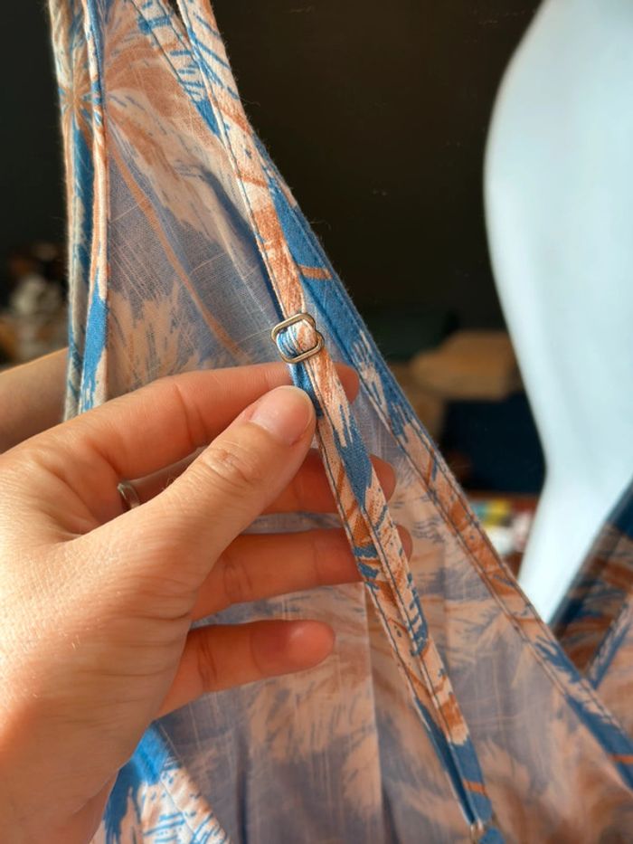Combinaison d’été fluide bleu motifs palmiers taille XS - Roxy - photo numéro 6