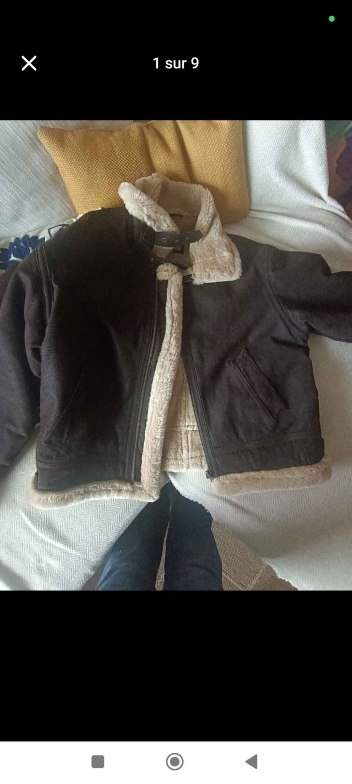 Blouson Veste aviateur en croûte de cuir - photo numéro 9