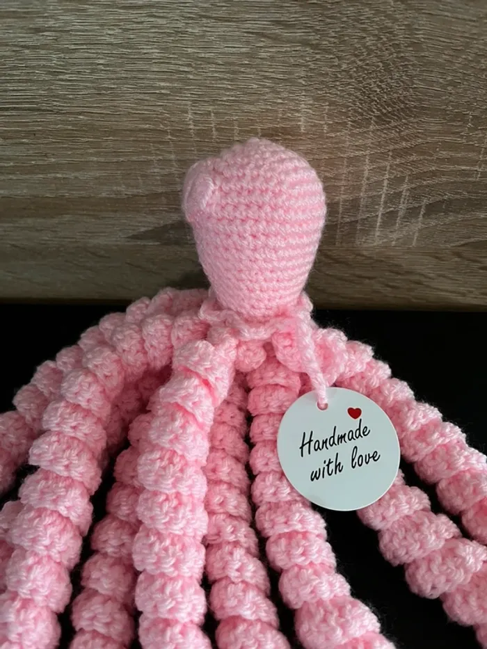 Pieuvre pour bébé prématuré rose avec cœur Prématuré, jusqu'à 44cm·Neuf avec étiquette Fait Main - photo numéro 2