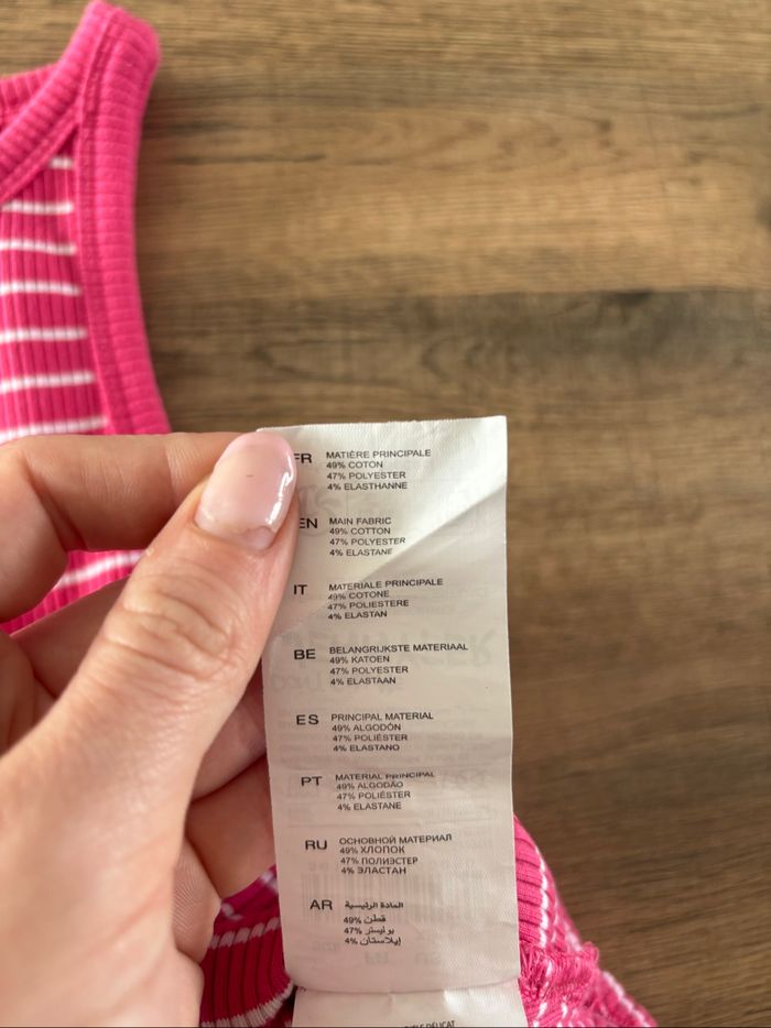 Débardeur rayé rose et blanc Jennyfer - Taille XS - Neuf - photo numéro 3