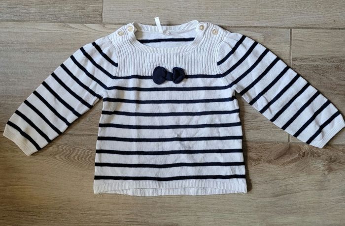 Ensemble pull marinière et jeans taille 18 mois - photo numéro 2