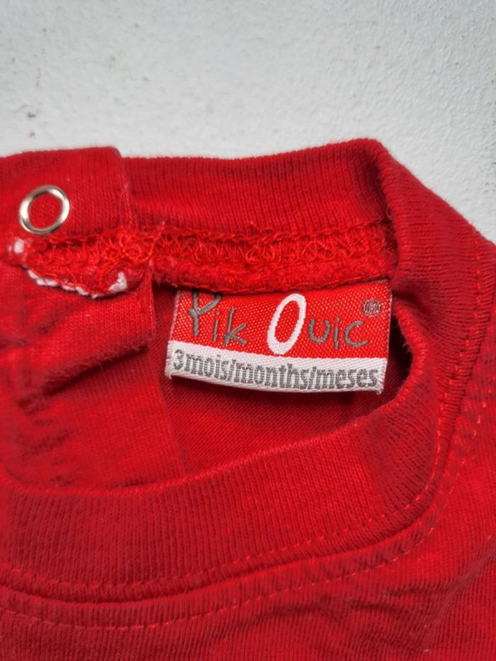T-shirt rouge 3 mois - photo numéro 4