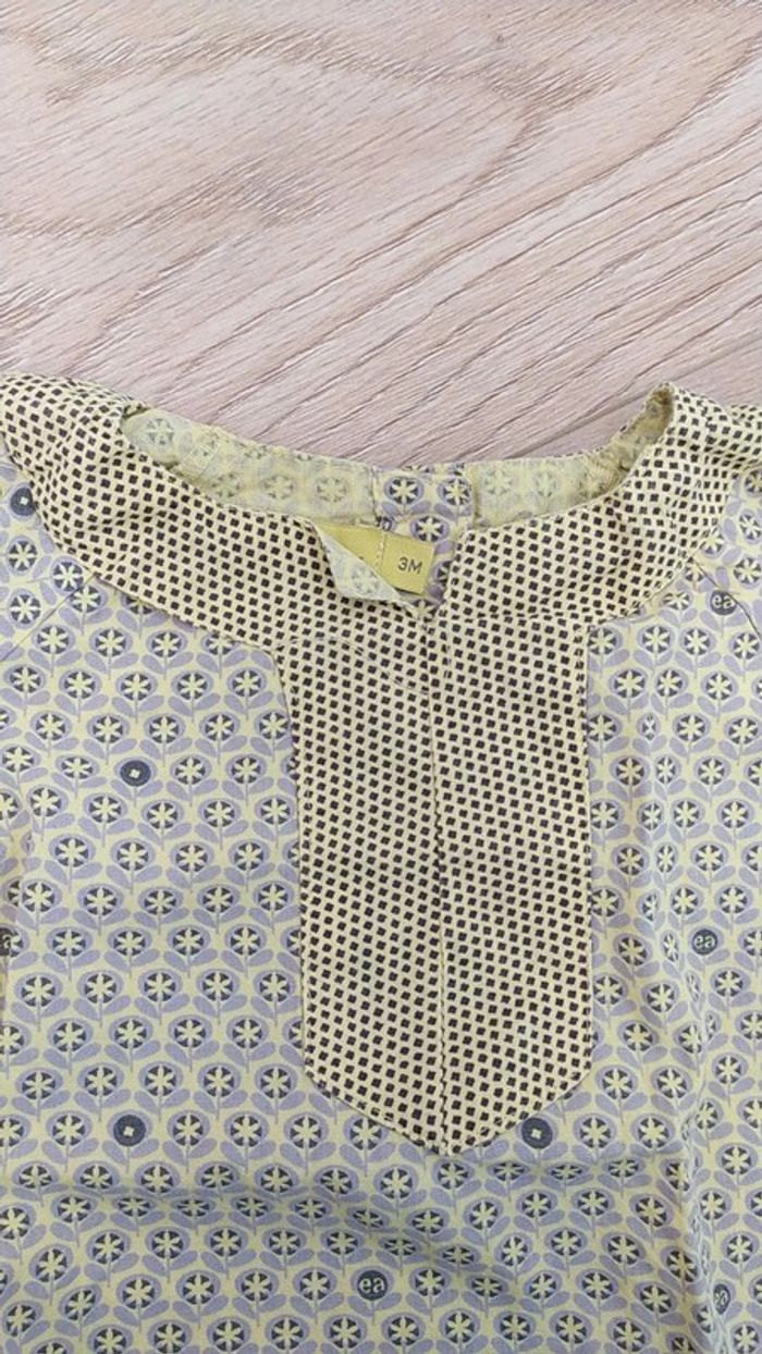 Chemisier manches longues jaune 3 mois - photo numéro 2