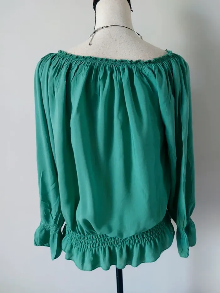 Haut blousant vert - photo numéro 6