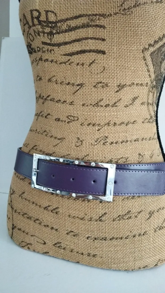 Ceinture violette boucle strass taille 85 cm - photo numéro 4