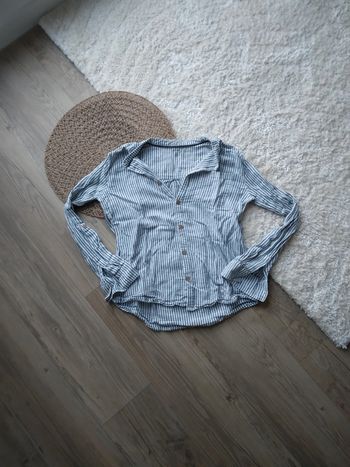 🌸Chemise lin blanche et bleu 12ans a 3€🌸