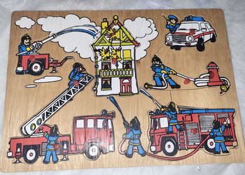 Puzzle en bois pompier