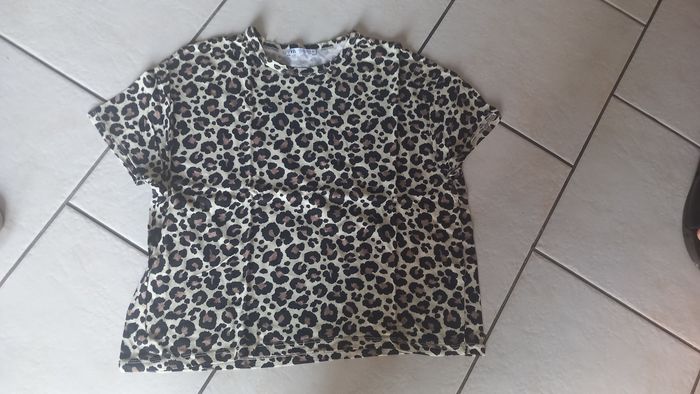 Tee shirt manches courtes zara leopard femme m