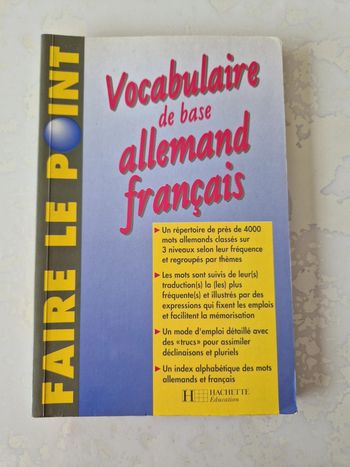 Livre vocabulaire de base allemand français