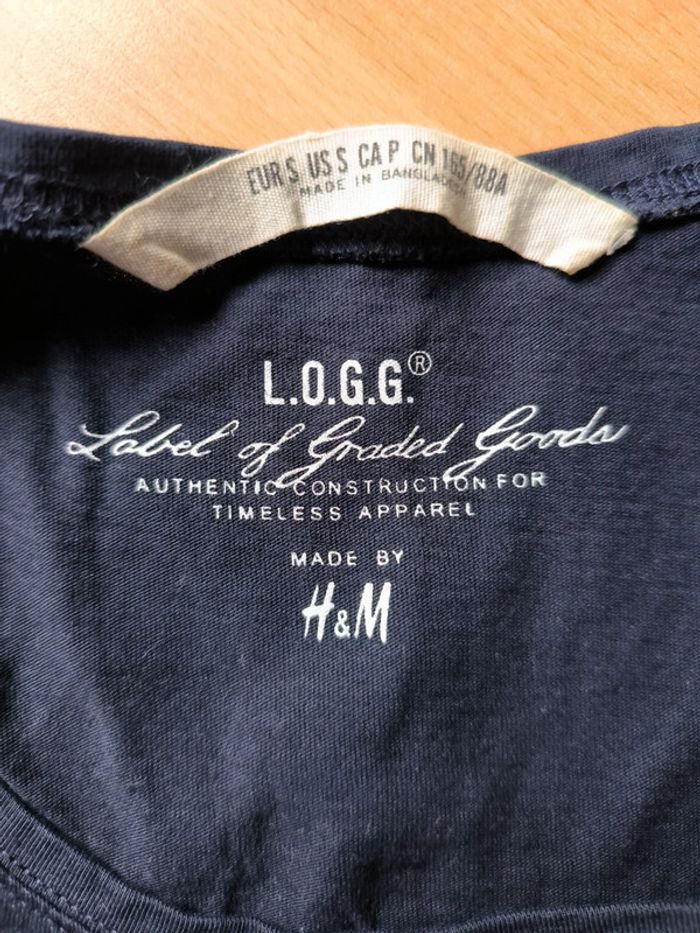 T-shirt bleu marine H&M taille S - photo numéro 2