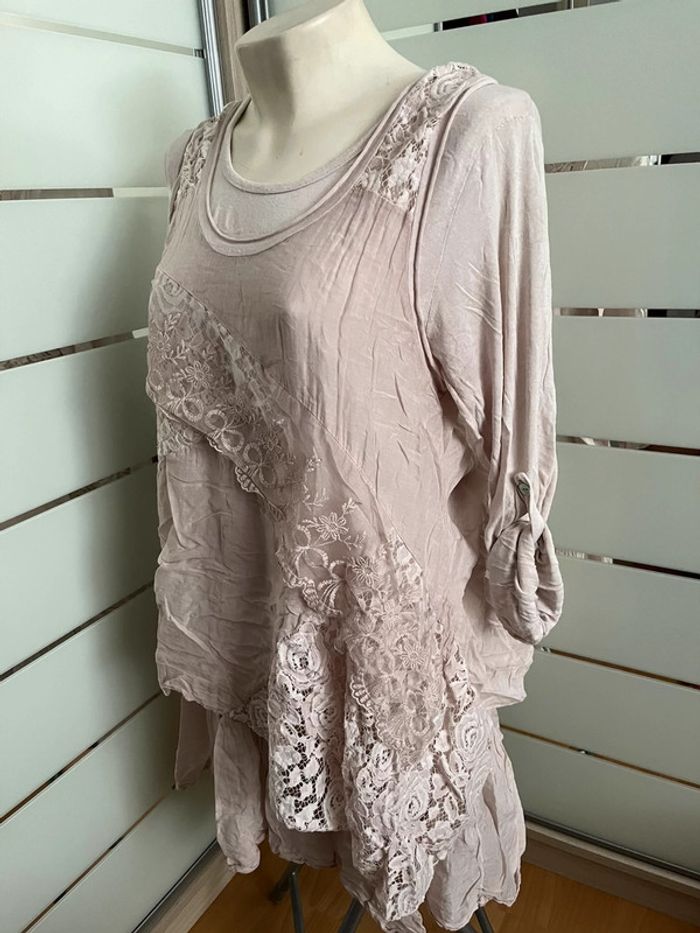 Tunique rose pale taille unique