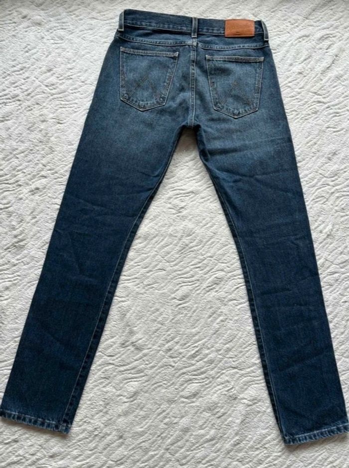 Jean Wrangler Larston bleu foncé délavé coupe slim tapered homme taille W28 38 M L32 - photo numéro 12