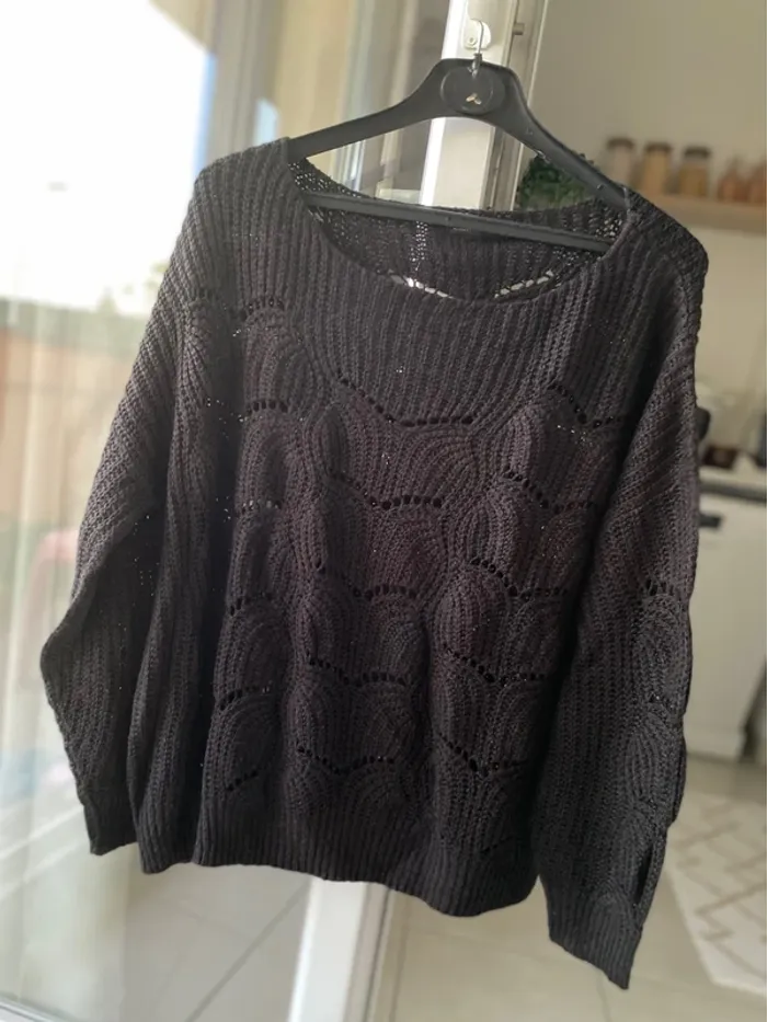 Pull maille noir Manoukian 40