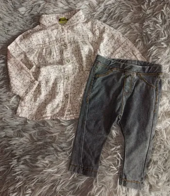 Petite ensemble chemise jegging 6 mois 💐