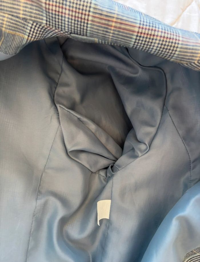 Veste blazer motif prince de galle carreaux gris noir Weinberg Paris vintage 90s taille L/XL - photo numéro 13
