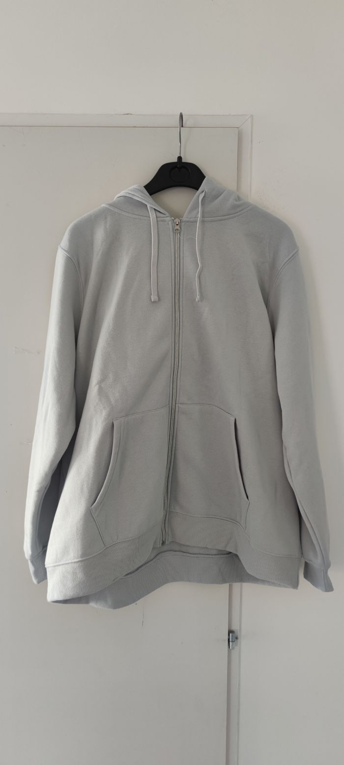 Sweat à Capuche Zippé Homme Primark - Gris Clair - Taille XXL - TBE - photo numéro 2
