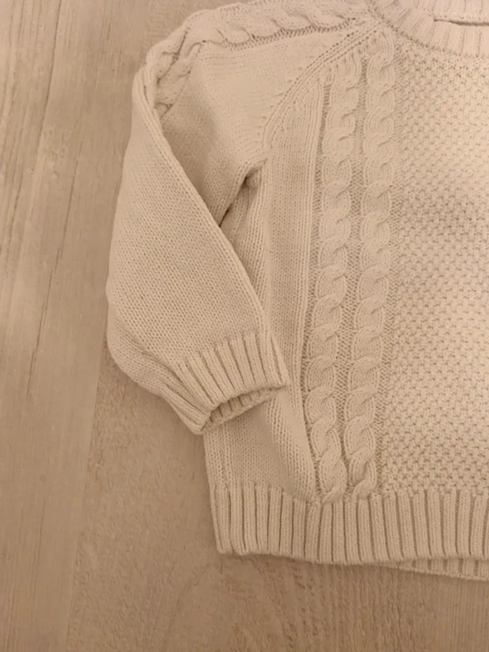 Pull tricot beige 86cm - photo numéro 4