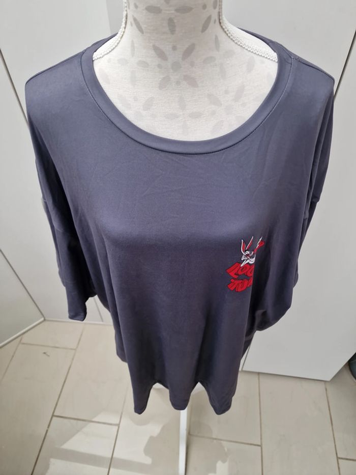 T-Shirt Gris Imprimé Looney Tunes Bugs Bunny - photo numéro 4