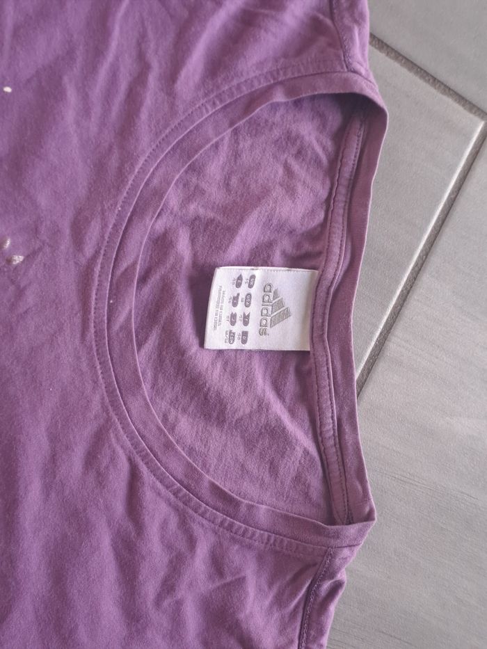 Tee-shirt violet Adidas Taille 42 - photo numéro 5
