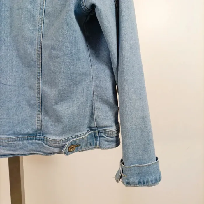Veste en jean bleu clair style casual taille L (40) coupe droite A1081 - photo numéro 8