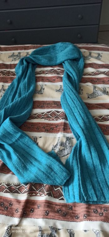 Écharpe en laine bleue