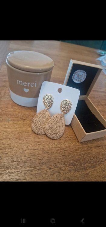 Boucle d'oreilles acier inoxydable neuve