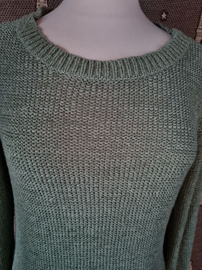 Pull vert style tricot taille L - photo numéro 2