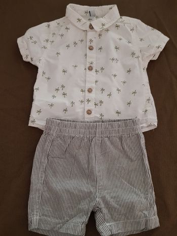 Ensemble chemise + short taille 6 mois