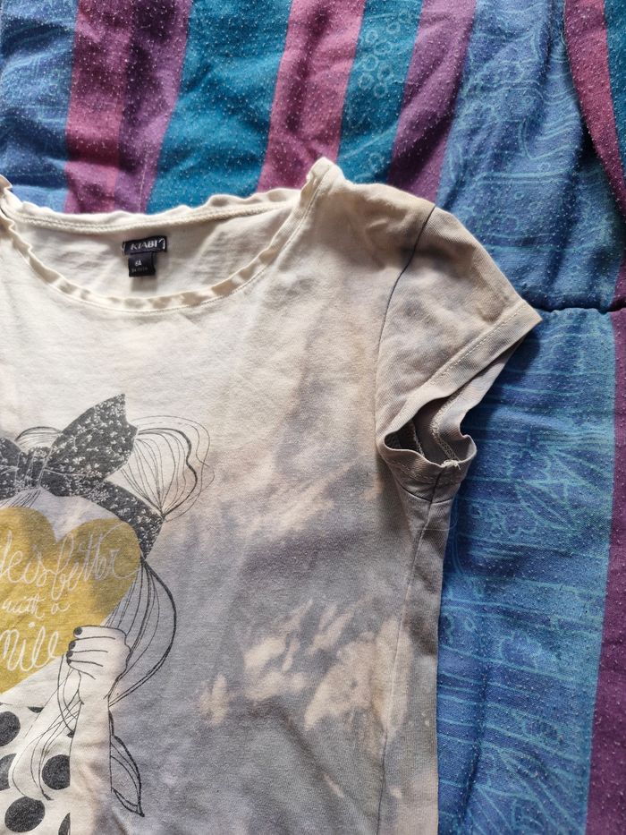 Tshirt Tie&Dye coeur doré - photo numéro 3