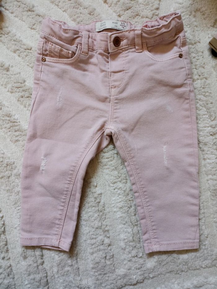 Jean rose Zara 6-9 mois - photo numéro 3