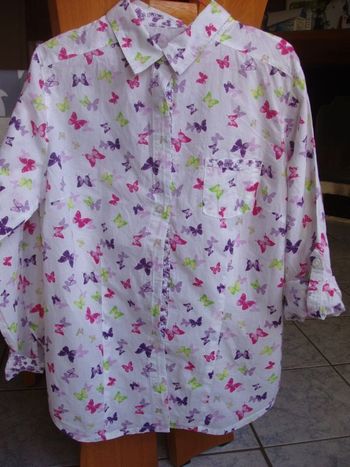 chemisier coton motif papillons multicolores