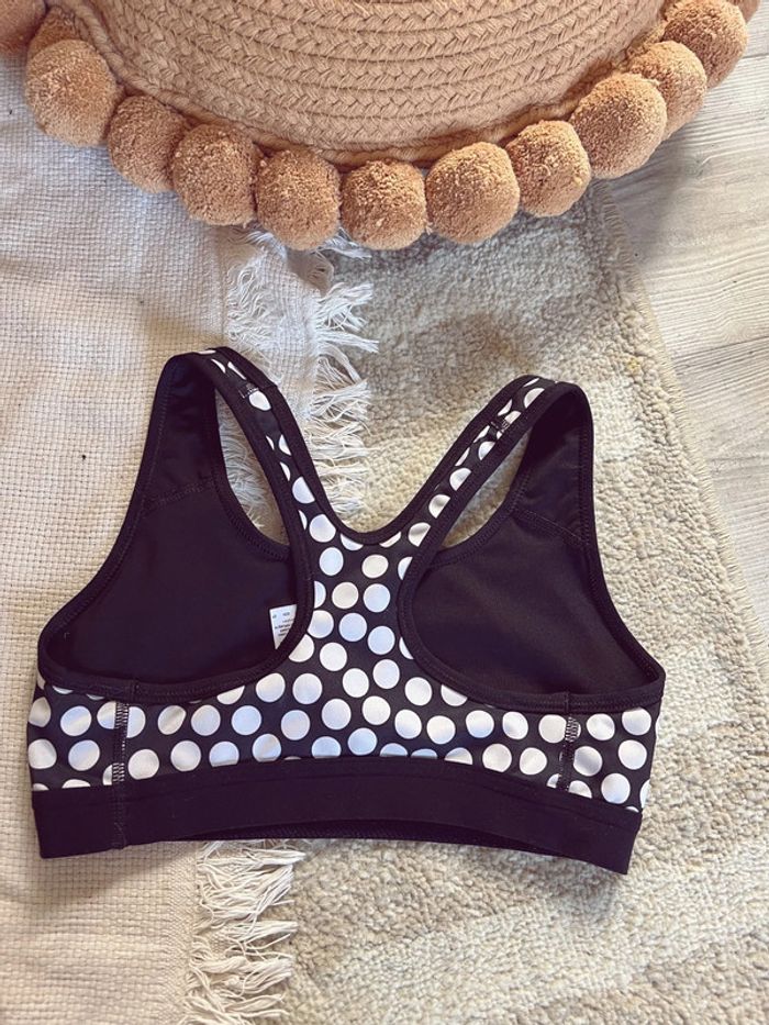 Brassière de sport Nike noire à pois blanc neuf - photo numéro 3