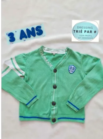 Gilet  léger  été 3  ans  grain  de  blé