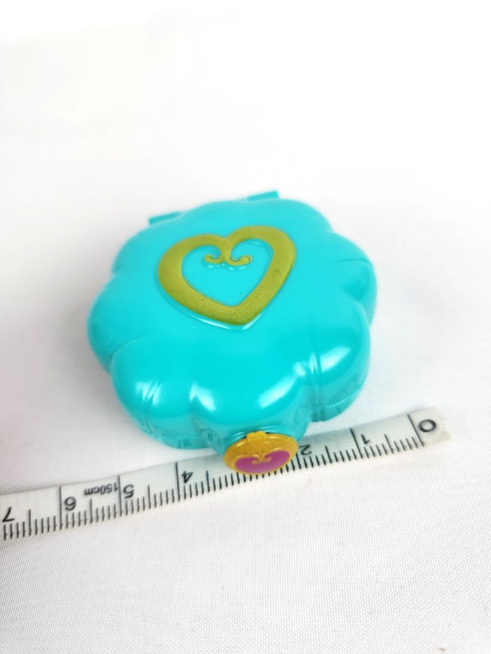 Polly Pocket Mini coffret compact bleu turquoise Cœur doré 2017 - photo numéro 10