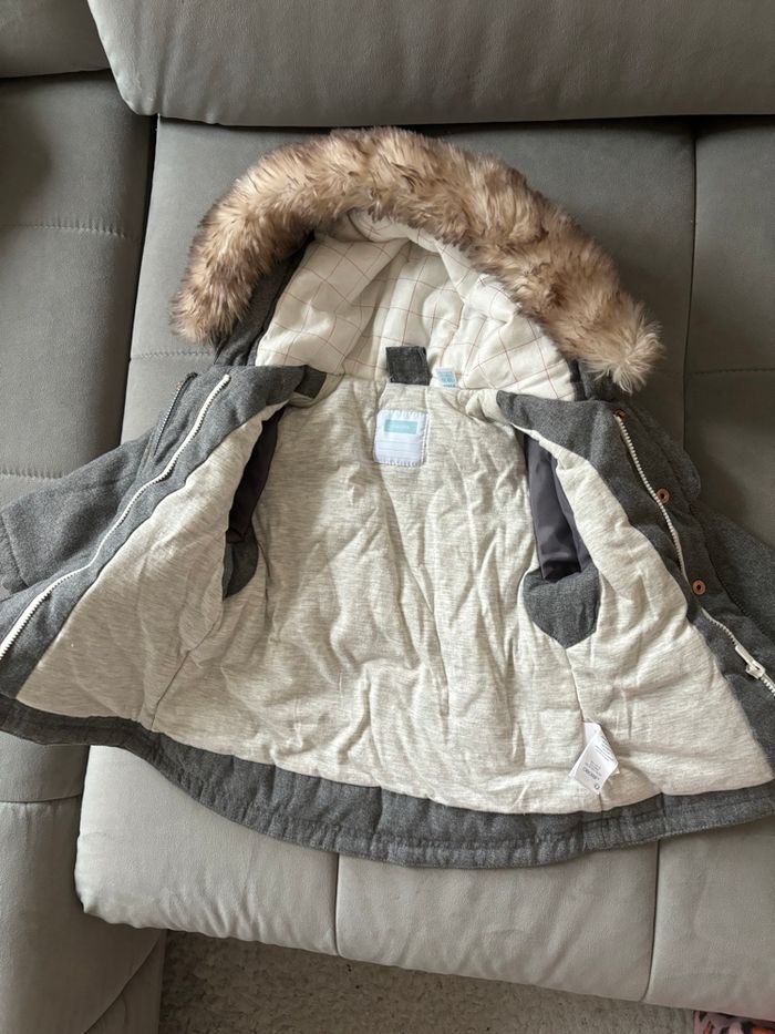 Manteau avec capuche fourrure OBAIBI 12 mois - photo numéro 2