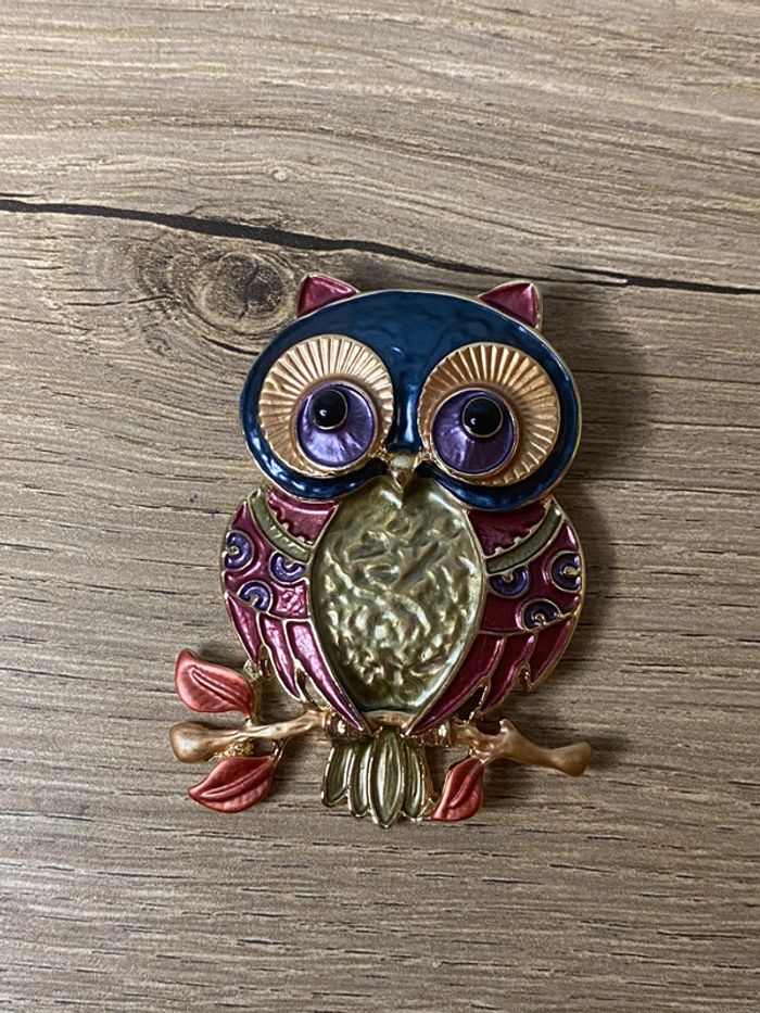 Broche hibou rétro