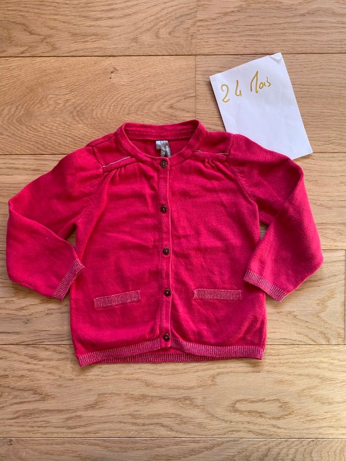 Gilet à boutons fuchsia – Orchestra – 24 mois