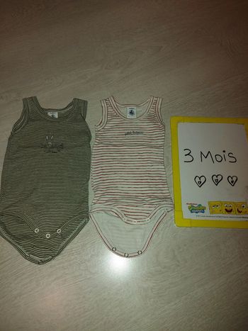 Bodies débardeurs petit bateau 3 mois