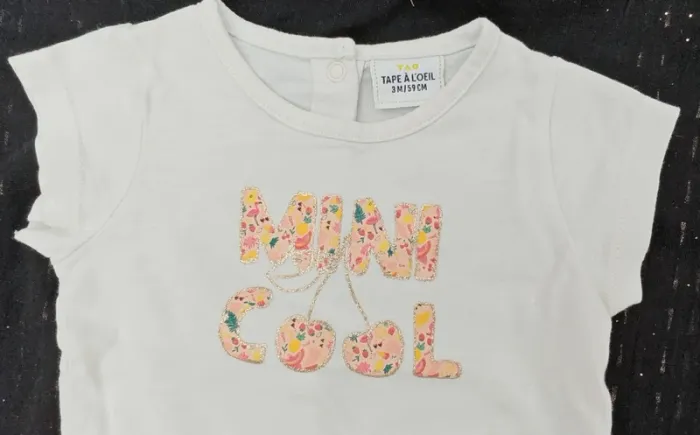 Ensemble Fille Tape à l’œil t-shirt Mini Cool + pantalon chaud – 3 mois - photo numéro 2