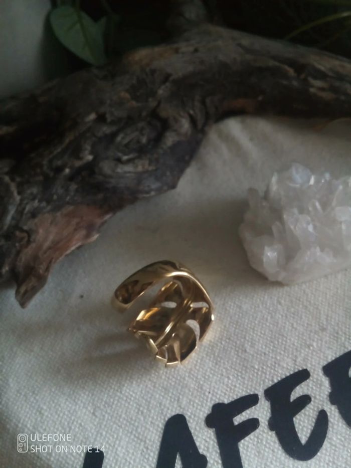 Bague bohème feuilles dorée - photo numéro 2