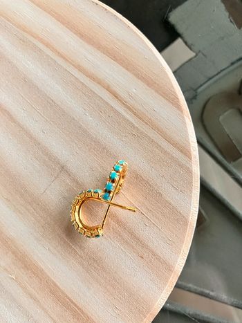 Boucles d’oreilles, dorée et turquoise