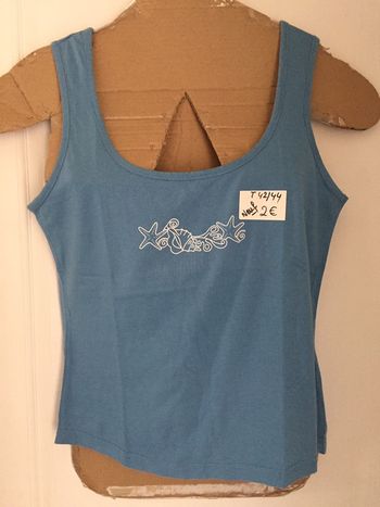 525-Débardeur bleu T 40/42 NEUF