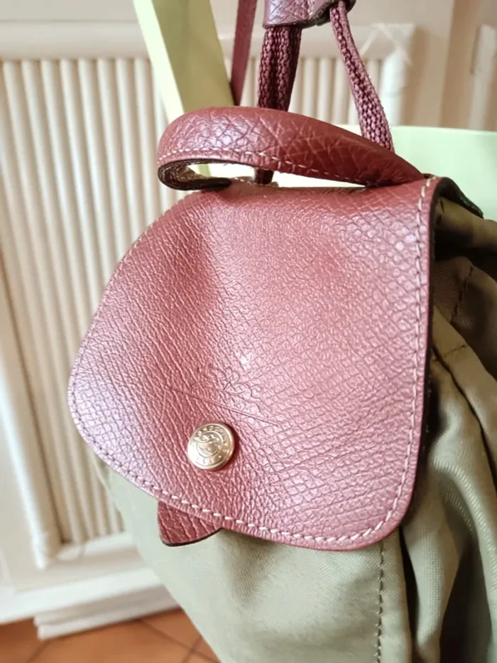 Sac à dos pliage xs Longchamp kaki et marron - photo numéro 3