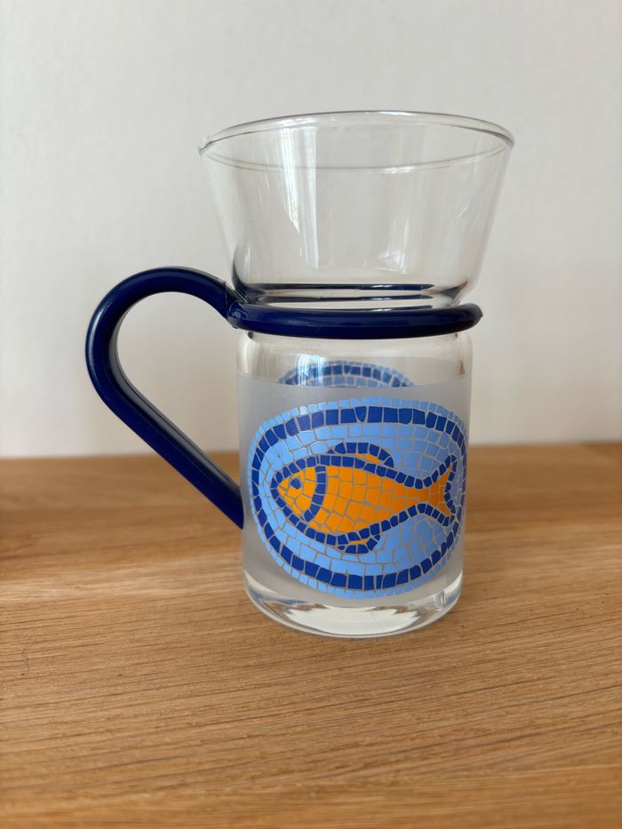 Lot de deux tasses anse amovible imprimé poisson - photo numéro 3