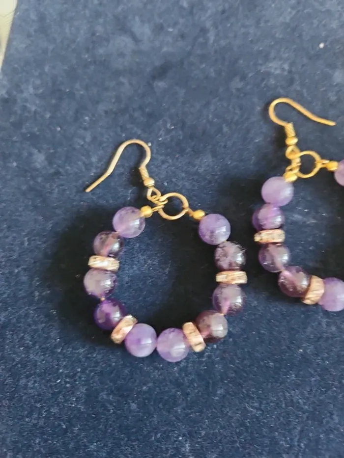 boucles d'oreilles en améthyste - photo numéro 2
