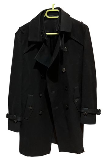Manteau trench noir Daniele Alessandrini homme – T48 laine vierge, chic et intemporel