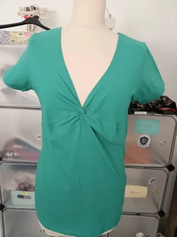 T-shirt vert émeraude Redoute création 38/40 vintage dressing  #lora11femme40