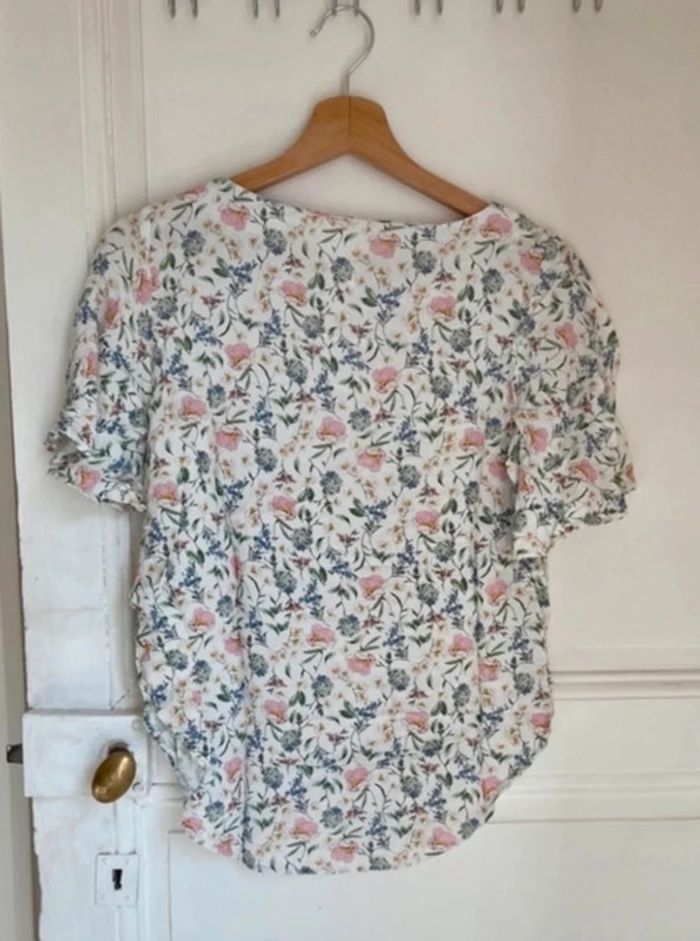 Top léger blanc motif fleurs H&M - photo numéro 2
